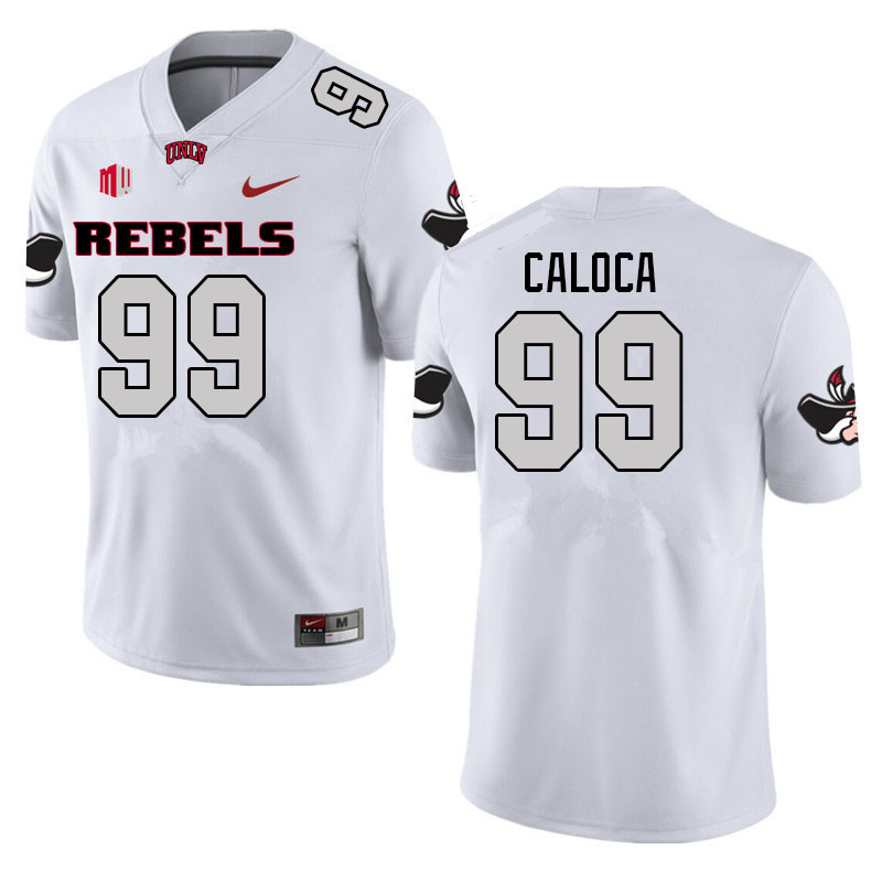 Men #99 Daniel Caloca UNLV Rebels College Football Jerseys Sale-White - Click Image to Close